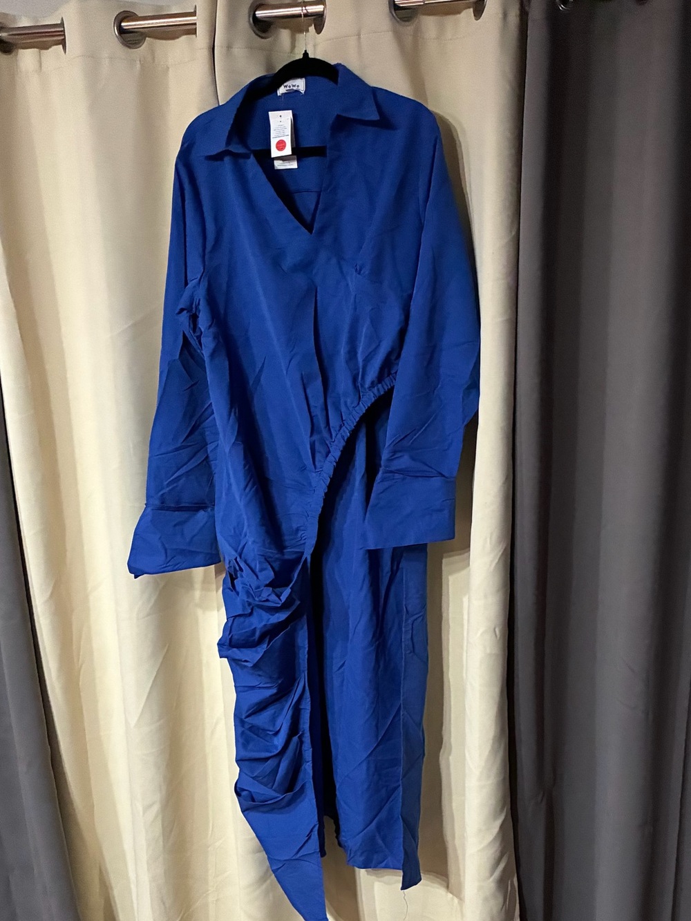 Amazon NWT Royal Blue Side Slit Maxi Tunic Shirt Dress - Size [X] - Picture 6 of 7